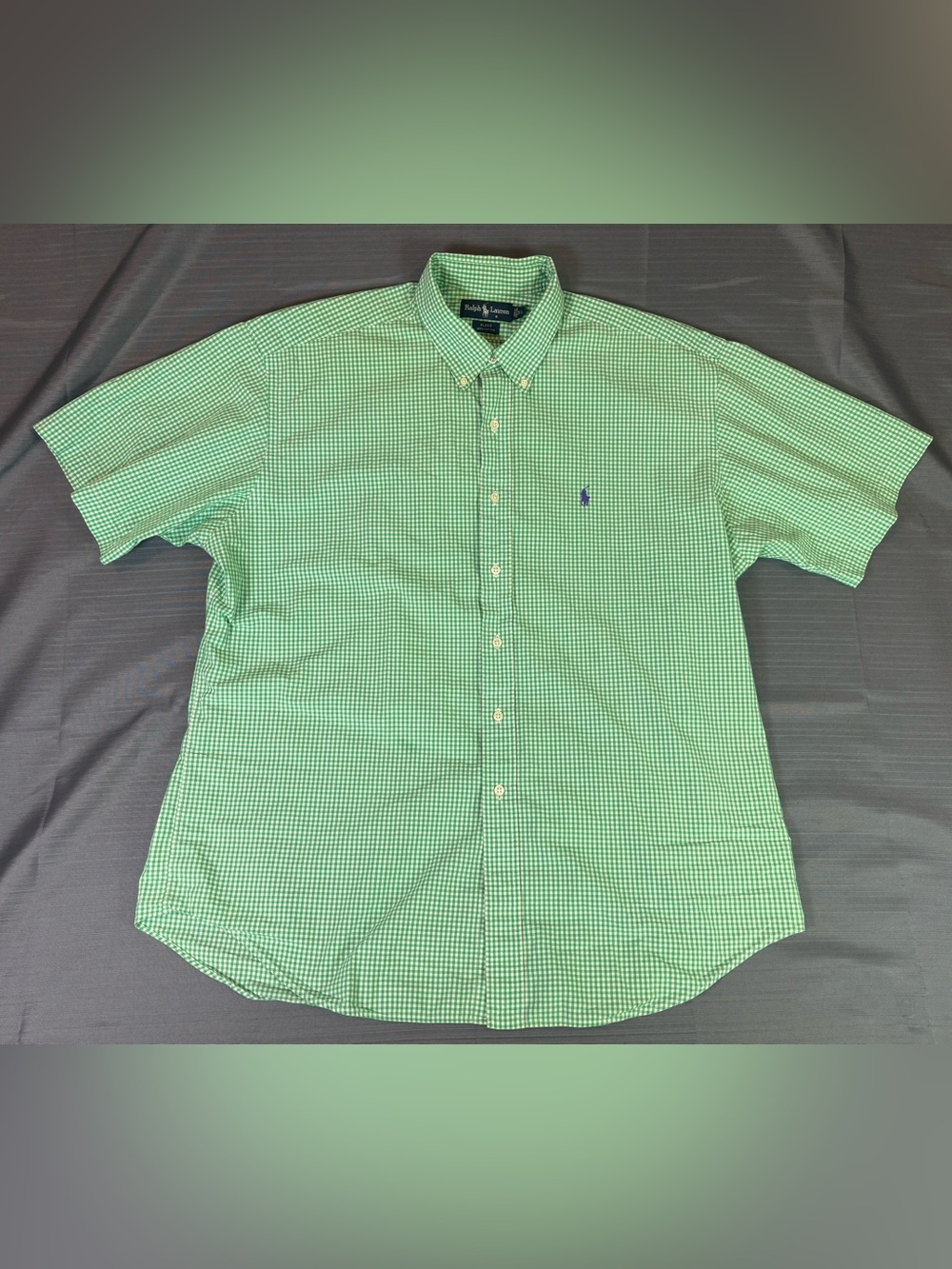 Polo Ralph Lauren Blake XL Green White Gingham Check Short Sleeve Button Down